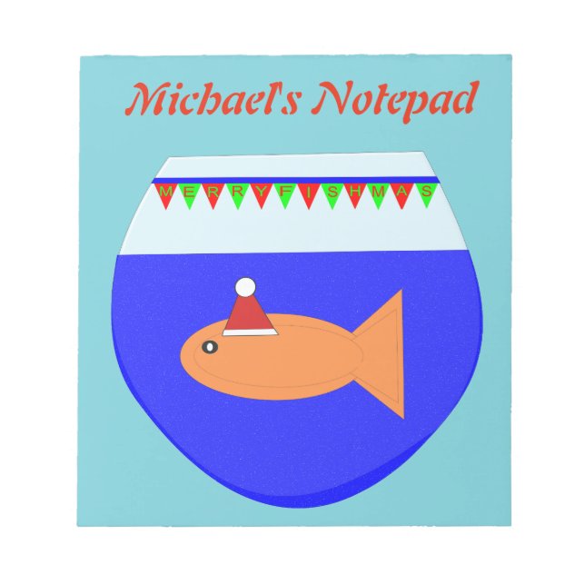 Christmas Party Goldfsh Custom Notepad (Front)