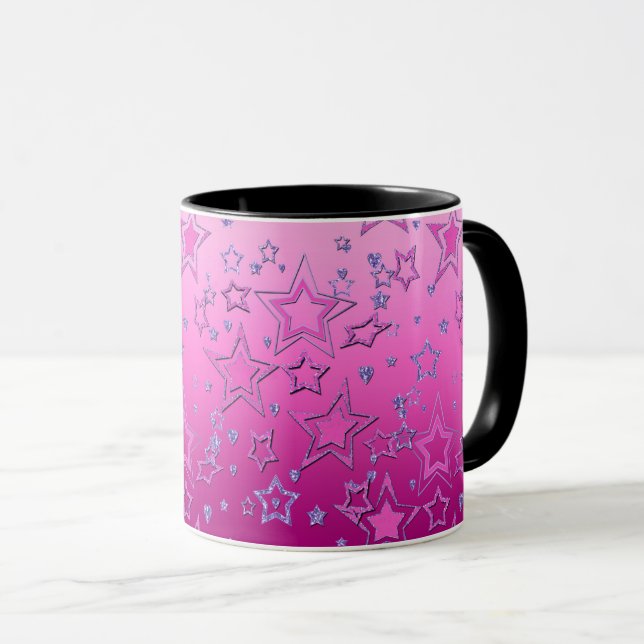 Christmas party gradient glitter shine confetti st mug (Front Right)