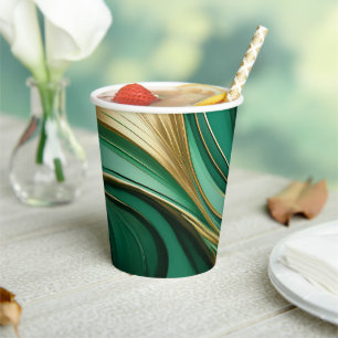 Christmas Party-Green and Gold- Paper Cups