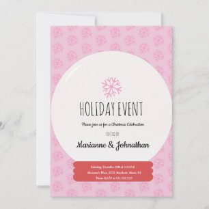Christmas Party  Hand Drawn Snow Globe Snowflake I Invitation