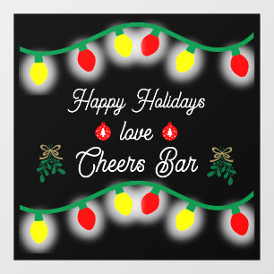 Christmas Party Happy Hour Promotion Window Cling