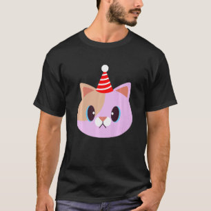 Christmas Party Hat Cat Cute Xmas Owner Mom Dad A T-Shirt