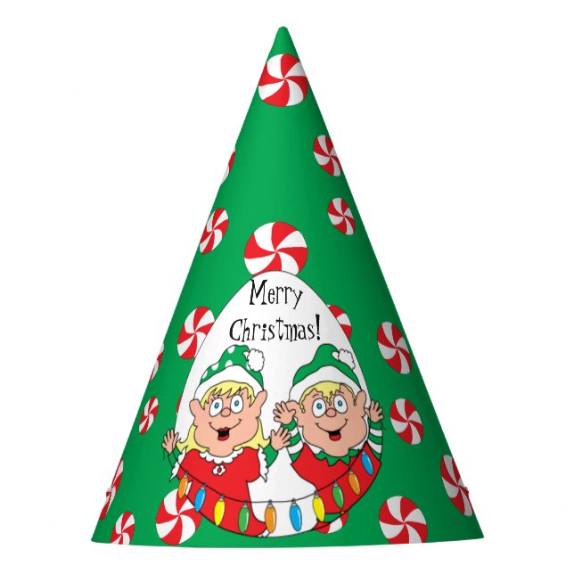 Christmas Party Hat "Happy Elves" (Front)