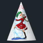 Christmas Party Hat Snowman and Girl Dance<br><div class="desc">Happy Snowman and Girl Dance Tango Christmas Party Fun Cartoon Drawing - Choose / Add Your Unique Text / Name / Color - Make Your Special Gift - Resize and move or remove and add elements / text with customization tool ! Drawing and Design by MIGNED. Please see my other...</div>