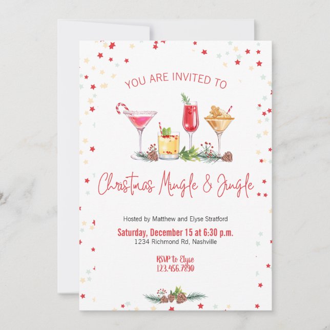 Christmas Party Holiday Cocktail Christmas Work Invitation (Front)