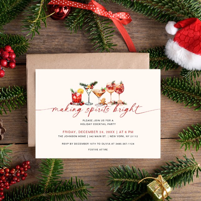 Christmas Party Holiday Cocktail Invitation (Creator Uploaded)