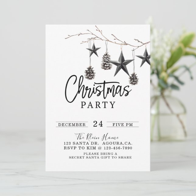 Christmas Party, Holiday party, Christmas Invitati Invitation (Standing Front)