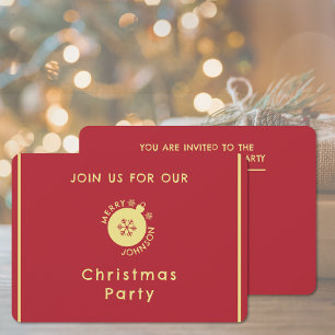 Christmas Party Holiday Snowflake Invitation