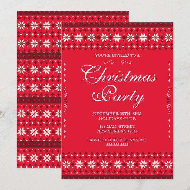 Christmas Party Invitation (Devant / Derrière)