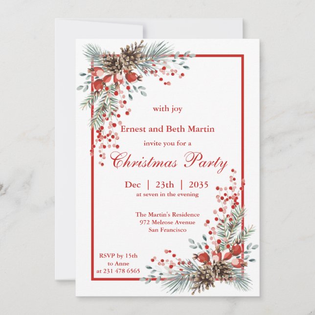 Christmas Party  Invitation (Front)