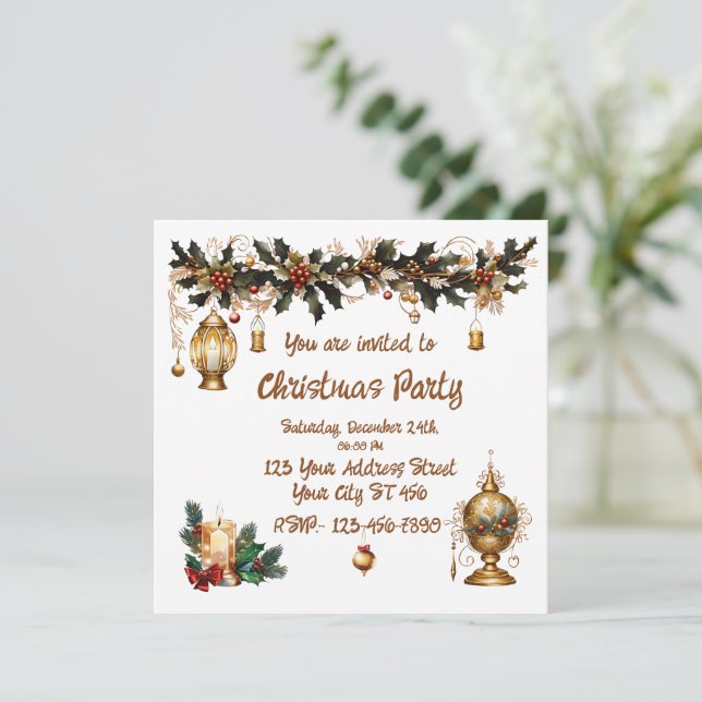 Christmas Party Invitation (Standing Front)