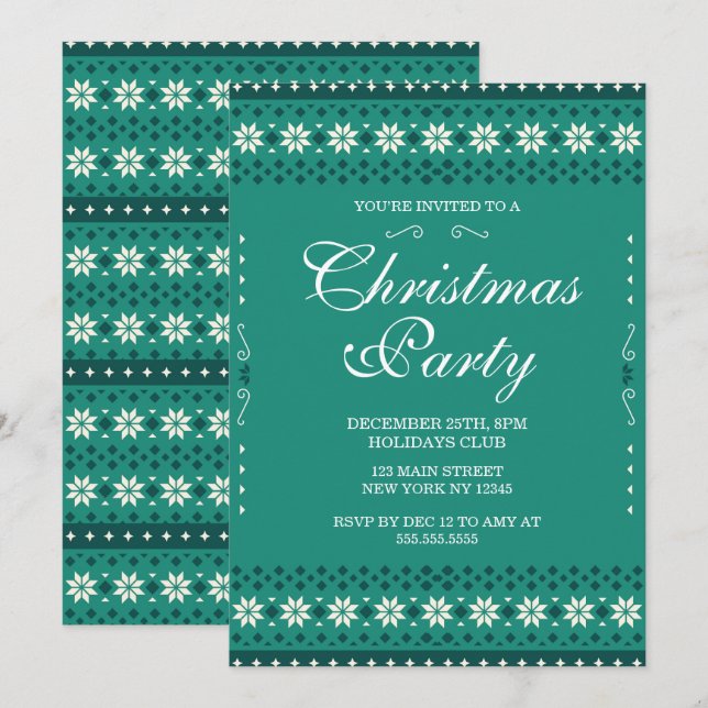 Christmas Party Invitation  (Devant / Derrière)