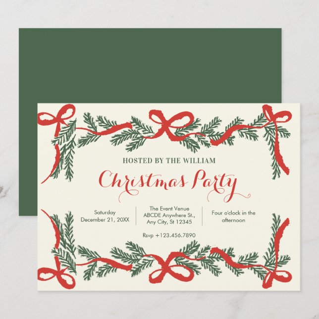Christmas Party Invitation (Devant / Derrière)