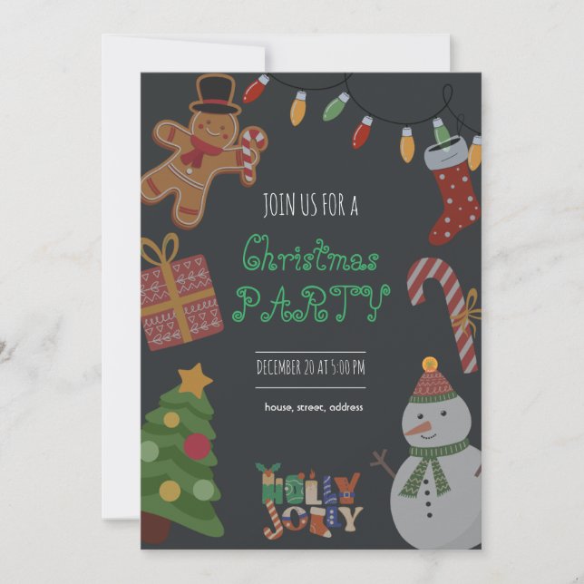 Christmas Party Invitation Card (Front)