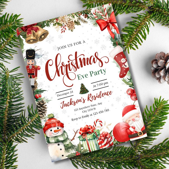 Christmas Party Invitation, Christmas Eve Dinner Invitation (Creator Uploaded)