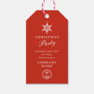 Christmas Party Invitation Corporate Business Logo Gift Tags