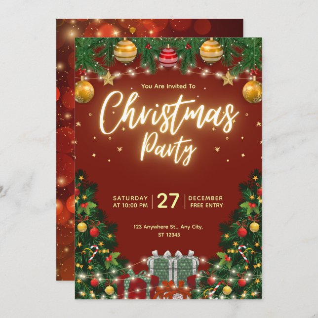 Christmas Party Invitation Flyer (Front/Back)