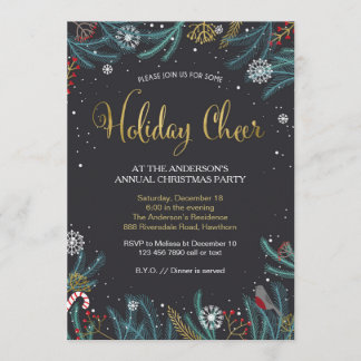 Christmas Party Invitation, Holiday Cheer Invite