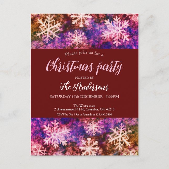 christmas party invitation holiday postcard (Front)