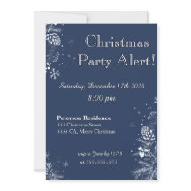 Christmas Party Invitation in Blue&White