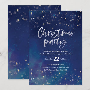 Christmas party Invitation Midnight stars