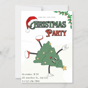 Christmas Party Invitation Modern Green Xmas