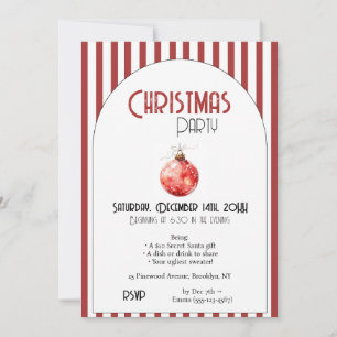 Christmas Party Invitation • Red Ornament Holiday