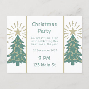 christmas party invitation template customizable postcard