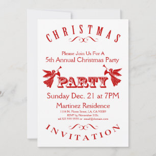 Christmas Party Invitation Typographical Design