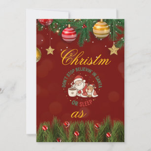 Christmas Party Invitation with Santa Claus Illust