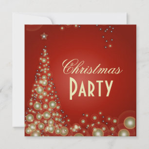 Christmas Party invitations, champagne bubbles Invitation