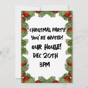 CHRISTMAS PARTY INVITATIONS CUSTOM FESTIVE