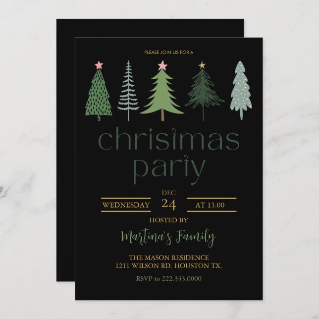 Christmas Party Invitations Holiday Party (Front/Back)