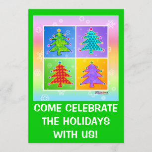 Christmas Party Invitations - Pop Art Christmas Tr