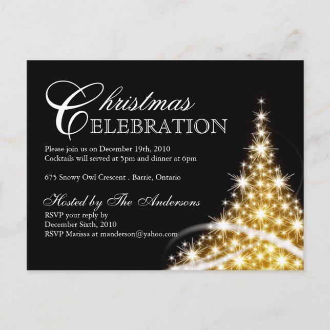 Christmas Party Invitations Postcards (Front)
