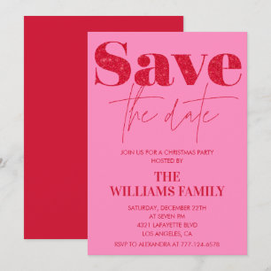 Christmas Party  invitations Save the date Pink