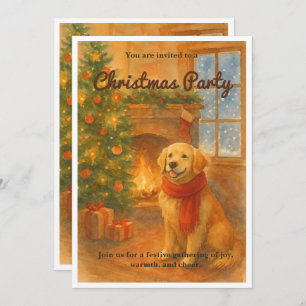 Christmas Party Invite · Cozy Dog Scene
