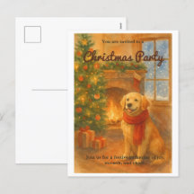 Christmas Party Invite · Cozy Dog Scene
