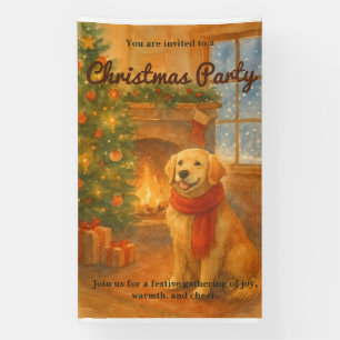 Christmas Party Invite · Cozy Dog Scene Banner