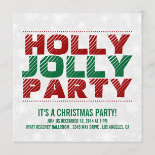 Christmas Party Invite   Holly Jolly Party
