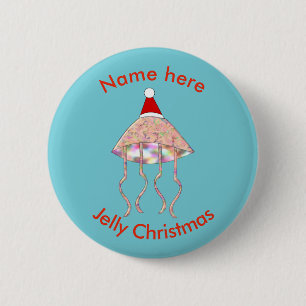 Christmas Party Jellyfish Custom Button