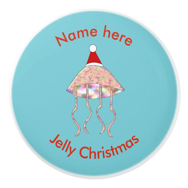 Christmas Party Jellyfish Custom Ceramic Knob (Front)