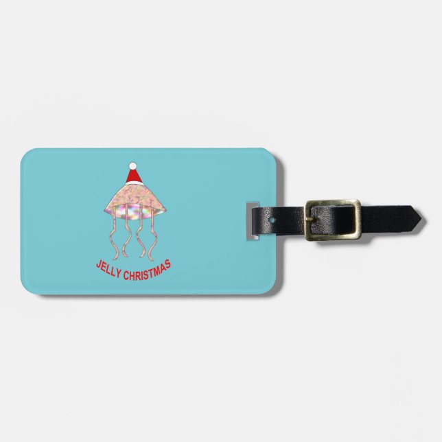 Christmas Party Jellyfish Custom Luggage Tag (Front Horizontal)