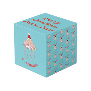 Christmas Party Jellyfish Custom Photo Cube