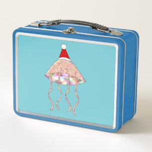 Christmas Party Jellyfish Metal Lunch Box