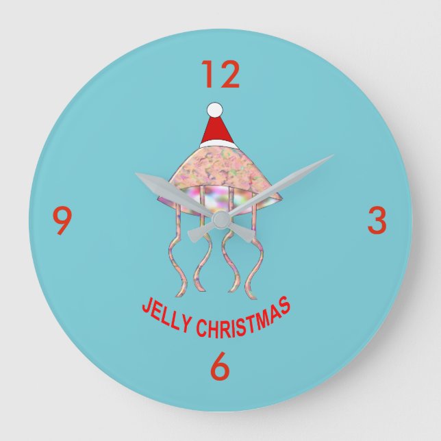 Christmas Party Jellyfish Wall Clock (Front)