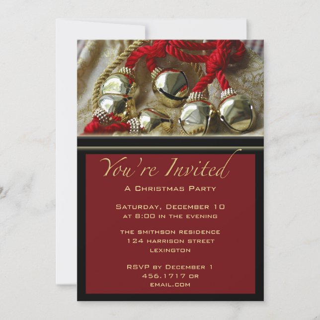 Christmas Party Jingle Bells Invitation (Front)