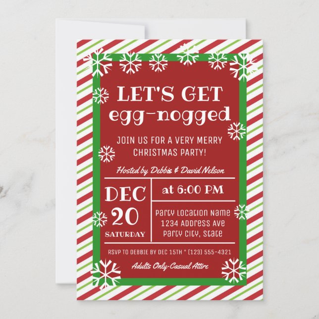 Christmas Party Modern Funny Adult Party Invitation (Front)