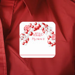 Christmas Party Name Badge Tag Balloons<br><div class="desc">*** Purchase the Matte Finish when using this sticker as a name tag*** This design may be personalized in the area provided by changing the photo and/or text. Or it can be customized by clicking Personalize this Template and then choosing the click to customize further option and delete or change...</div>