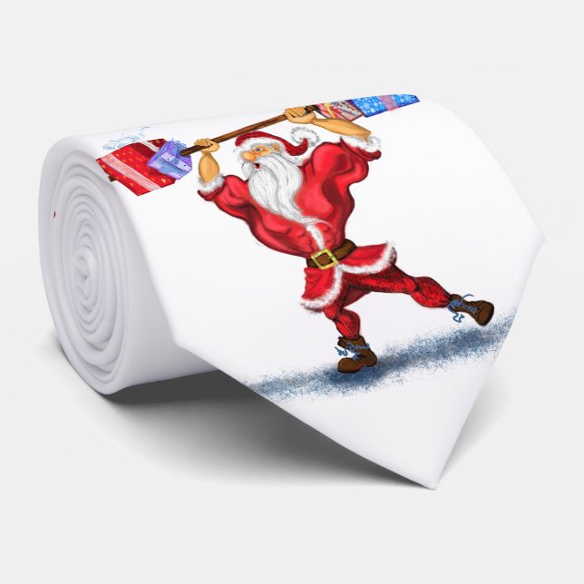 Christmas Party Neck Tie Bodybuilder Santa Fun (Rolled)